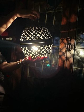 Lampadario sfera in ferro battuto