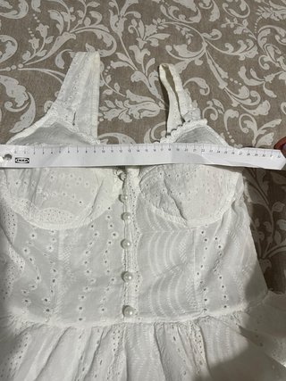 Abito Corto Bianco in Pizzo San Gallo – 100% Coton