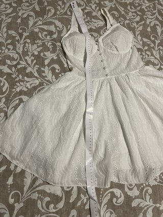 Abito Corto Bianco in Pizzo San Gallo – 100% Coton