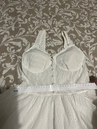 Abito Corto Bianco in Pizzo San Gallo – 100% Coton