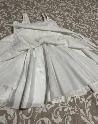 Abito Corto Bianco in Pizzo San Gallo – 100% Coton