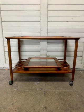 Camarera. italiano madera y cristal años 50