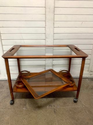 Camarera. italiano madera y cristal años 50