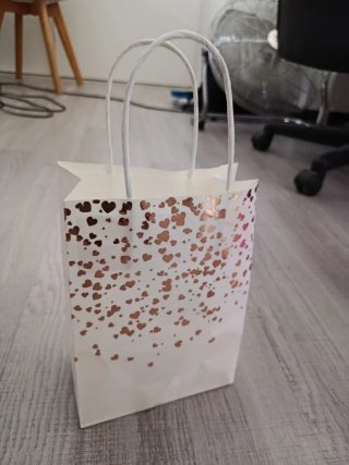 Bolsas de regalo papel dorado y blanco