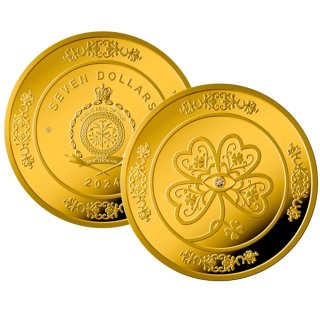 Moneda Oro 7,78gr Diamante 7 Dólares 2024