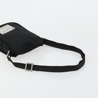 FENDI Shoulder Bag Nylon Black Silver Auth hk3723