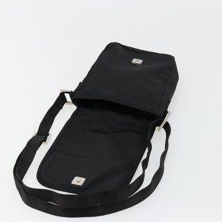 FENDI Shoulder Bag Nylon Black Silver Auth hk3723