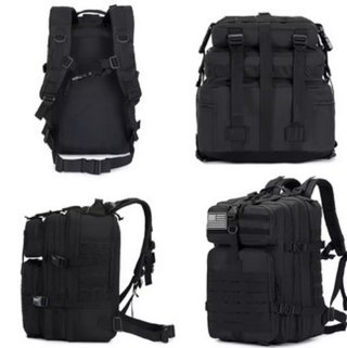 Mochila Táctica 50L + 2 Parches Negra