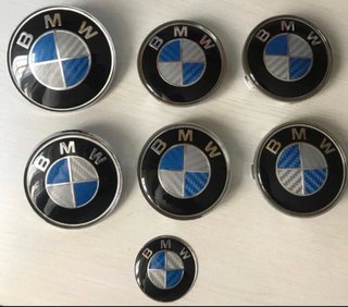 Emblemas BMW Carbono Azul (Set 7)
