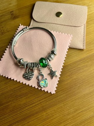 Bracciale Acciaio con Ciondoli Rosa e Stella Marin