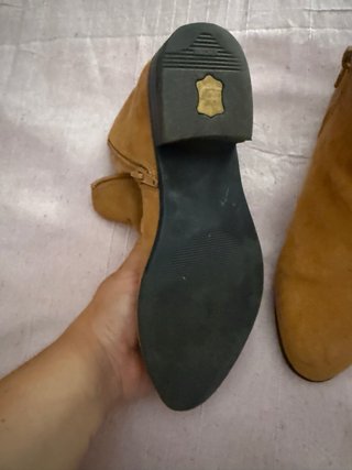 Botines Camel con Tiras de piel autentica