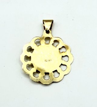 COLGANTE VIRGEN SANTA BÁRBARA DE 14K. Peso 2,47GR.