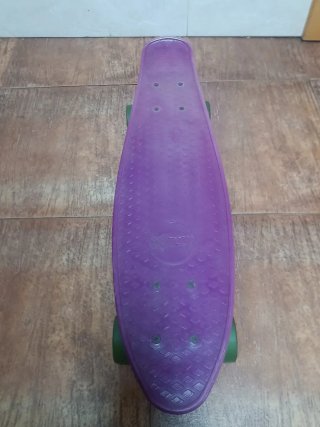 Skate Penny Morado Ruedas Verdes, 60 cm