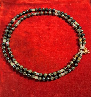 Collar doble perlas de pidra natural hematita