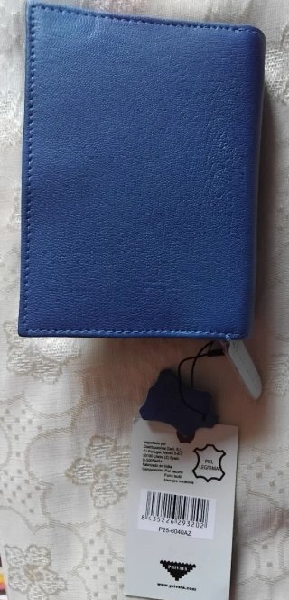 Cartera Billetera Mujer Privata Azul/Blanco