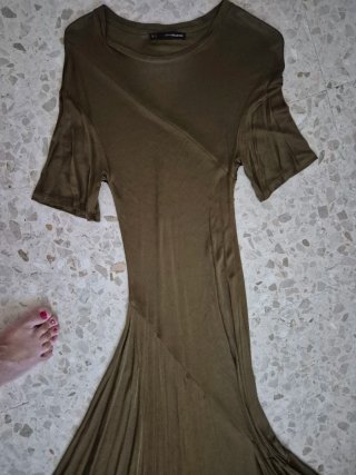 Vestido largo Sfera verde oliva talla única