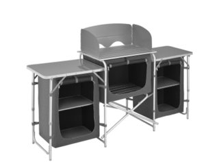 Mesa de camping plegable gris