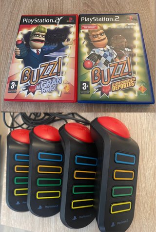 Pack Buzz! El Gran Reto y Deportes PS2 + Mandos