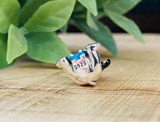 Charm Mickey Mouse con Stitch Peluche - Plata
