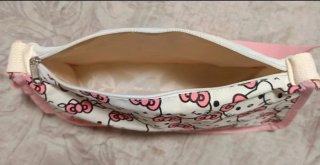 Bolso Hello Kitty Lona Rosa y Blanco