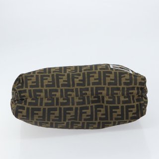 FENDI Zucca Canvas Tote Bag Black Brown Auth