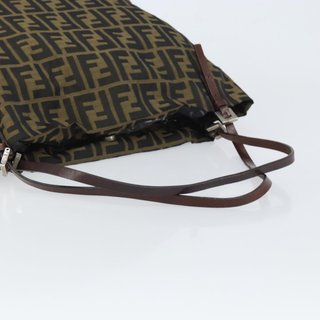 FENDI Zucca Canvas Tote Bag Black Brown Auth