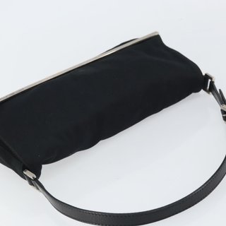 FENDI Shoulder Bag Cotton Black Silver Auth