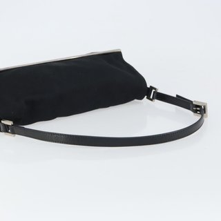FENDI Shoulder Bag Cotton Black Silver Auth