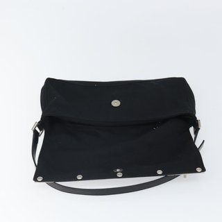 FENDI Shoulder Bag Cotton Black Silver Auth