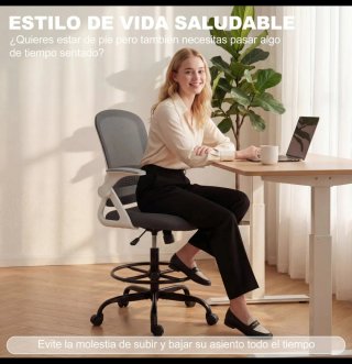 Silla de oficina giratoria con reposapiés