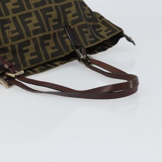 FENDI Zucca Canvas Tote Bag Black Brown Auth