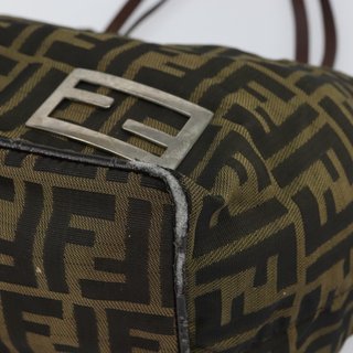 FENDI Zucca Canvas Tote Bag Black Brown Auth