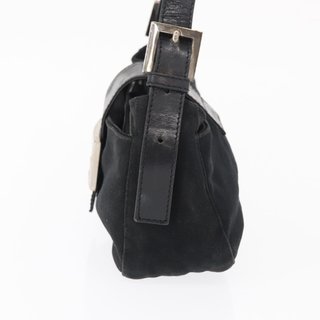 FENDI Hand Bag Nylon Black Silver Auth ep12875 -