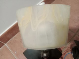 2 Lámparas de forja y cristal