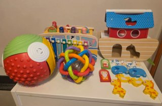 Lote Juguetes Bebé: Xilófono, Barco, Pelota