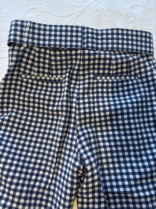 Pantalón cuadros vichy Zara azul y blanco