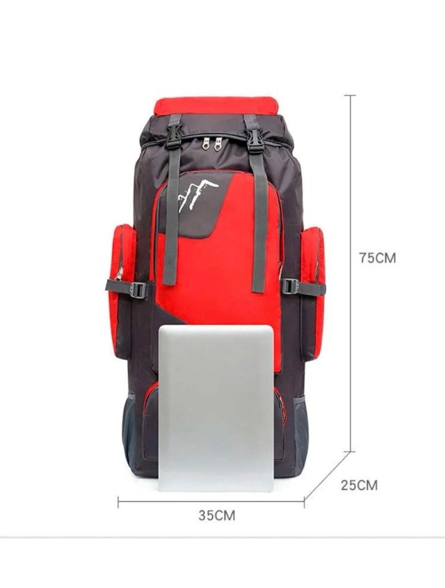 Mochila 90L Negra y Gris