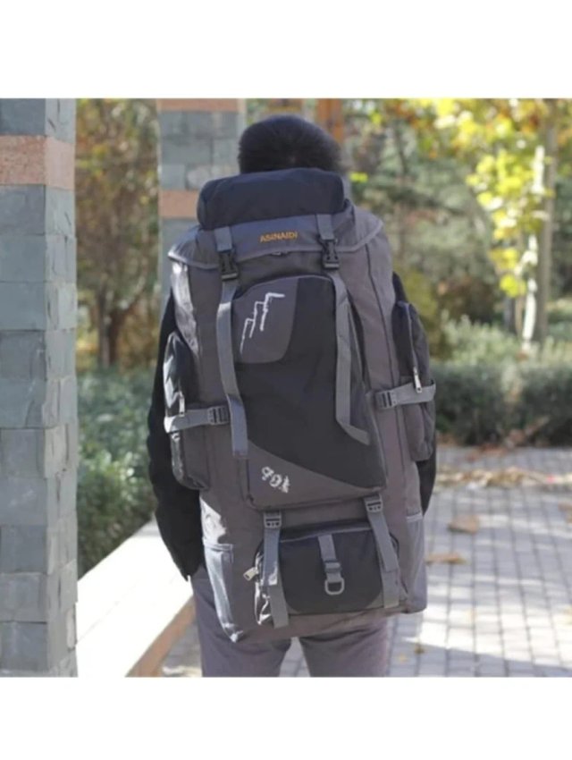 Mochila 90L Negra y Gris