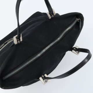 FENDI Hand Bag Nylon Black Silver Auth bs33538 -