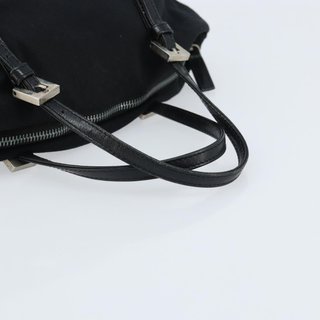 FENDI Hand Bag Nylon Black Silver Auth bs33538 -