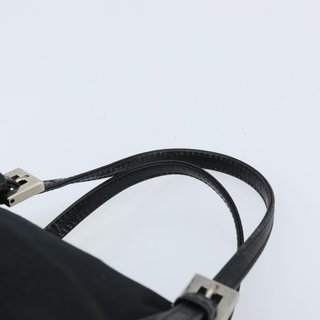 FENDI Hand Bag Nylon Black Silver Auth bs33538 -