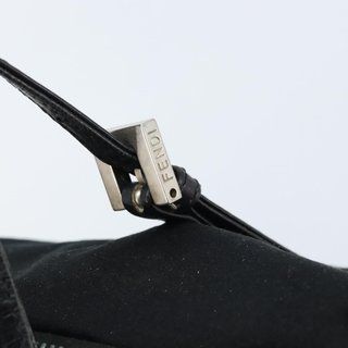 FENDI Hand Bag Nylon Black Silver Auth bs33538 -
