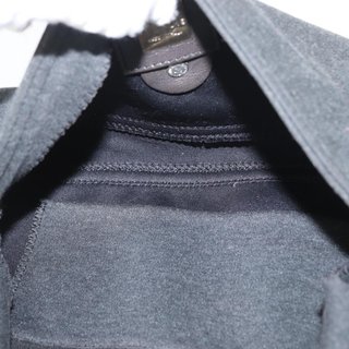 FENDI Mamma Baguette Hand Bag cotton Gray Silver