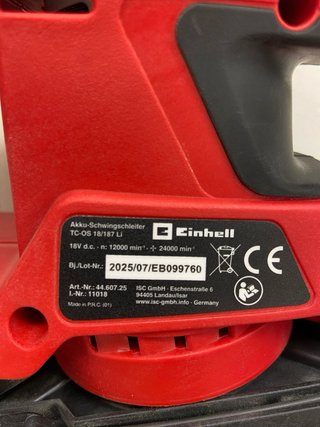 Einhell Lijadora Orbital TC-OS 18 Li-Solo