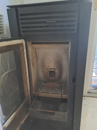 Chimenea eléctrica negra y gris