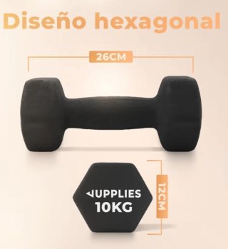 Mancuernas de 10kg (2 unidades) Neopreno, nuevas.