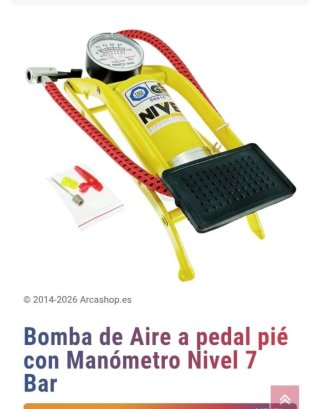 Bomba de Aire a pedal con Manómetro