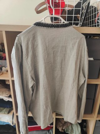 Camisa Sfera una sola puesta ,bordada gris