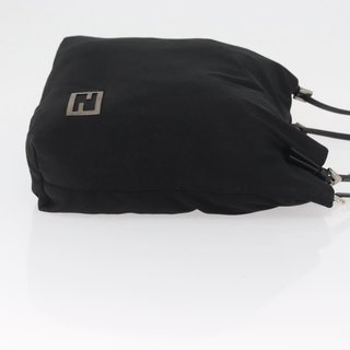 FENDI Tote Bag Nylon Black Silver Auth fm5308 -