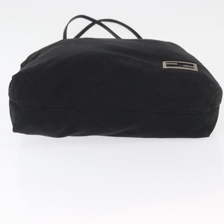 FENDI Tote Bag Nylon Black Silver Auth fm5308 -